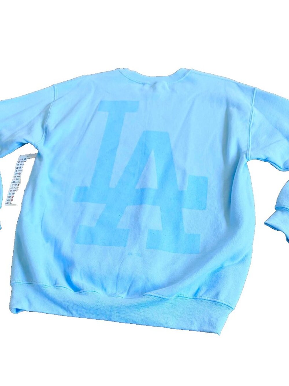 NWT LA Dodgers MLB Fleece Sweatshirt Men's M Baby Blue Pullover Back Logo